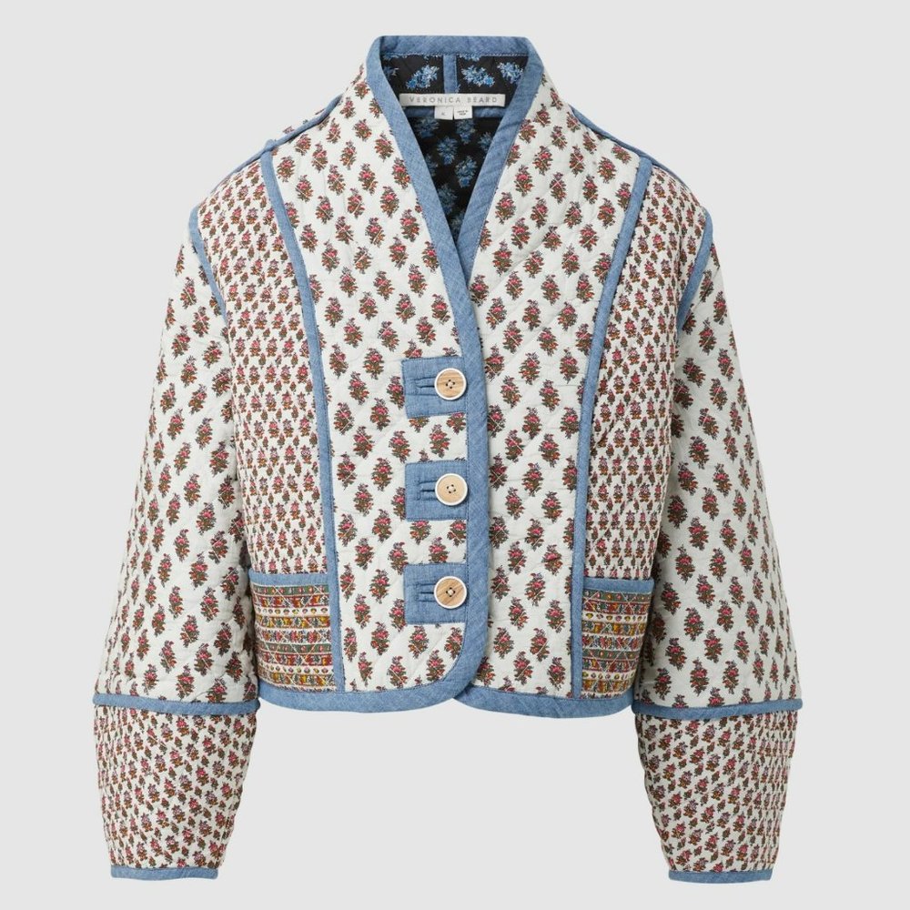 VERONICA BEARD Kamila Reversible Jacket Quilted Floral Print Mix
